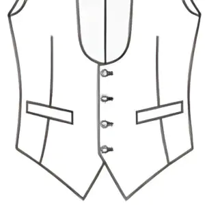 4 BUTTON HORSESHOE VEST WITH POINTS