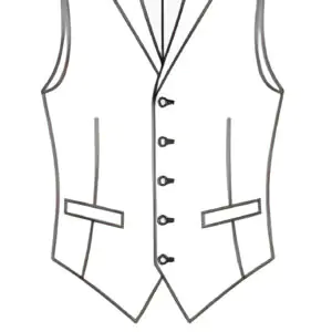 5 BUTTON VEST PEAK LAPEL WITH POINTS