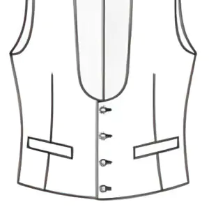 STRAIGHT 4 BUTTON HORSESHOE VEST NO LAPEL