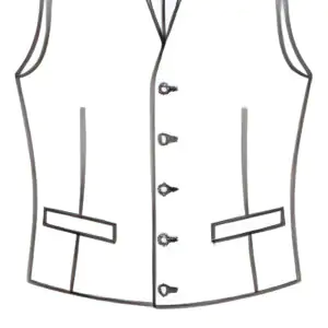 STRAIGHT 5 BUTTON VEST NO LAPEL