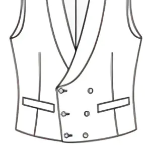 STRAIGHT DOUBLE BREASTED 6X3 VEST WITH SHAWL LAPEL